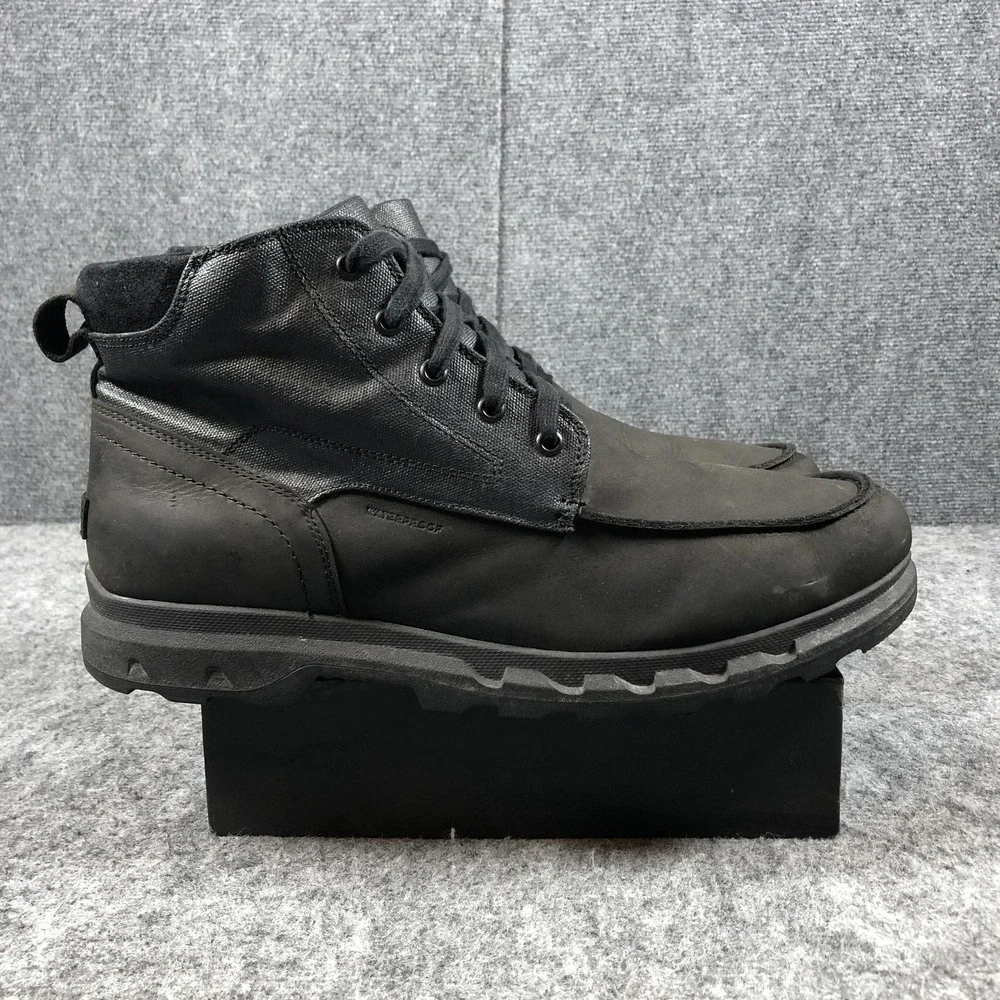 Sorel Boots Mens 15 Black Leather Waterproof Snow Lace Up NM2631-010
